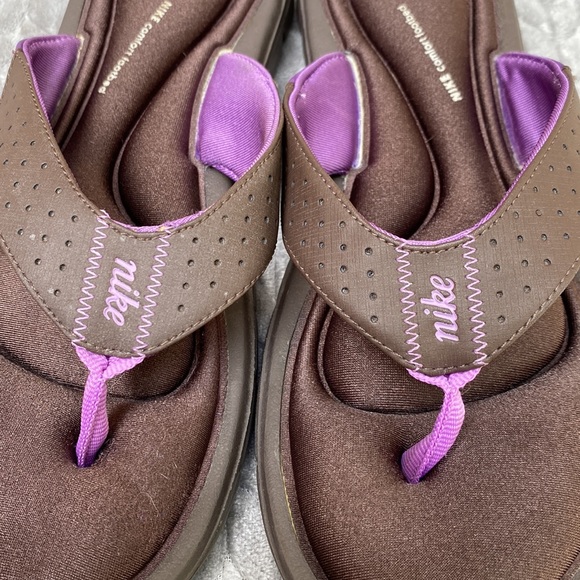 Nike | Shoes | Nike Comfort Footbed Flip Flops Brown Purple Size 8 | Poshmark